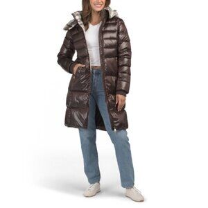 Scotch & Soda Willemina Quilted Duck Coat in Plum